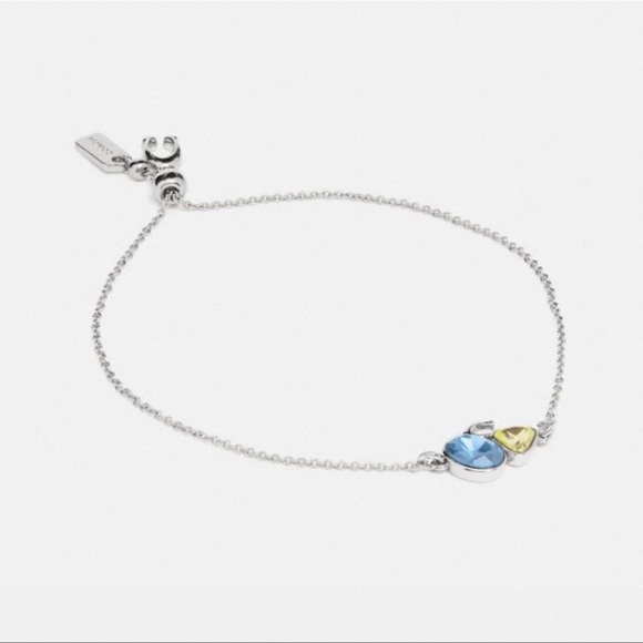 COACH Signature Crystal Slider Bracelet Silver-Tone , Light blue - Picture 3 of 5